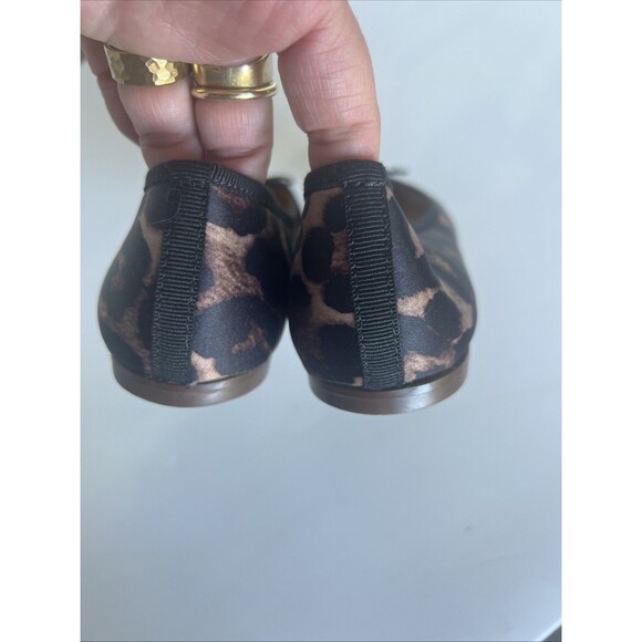 New J Crew Gemma Leopard Bow Satin Flats Size 6.5 Animal Print - Picture 4 of 9